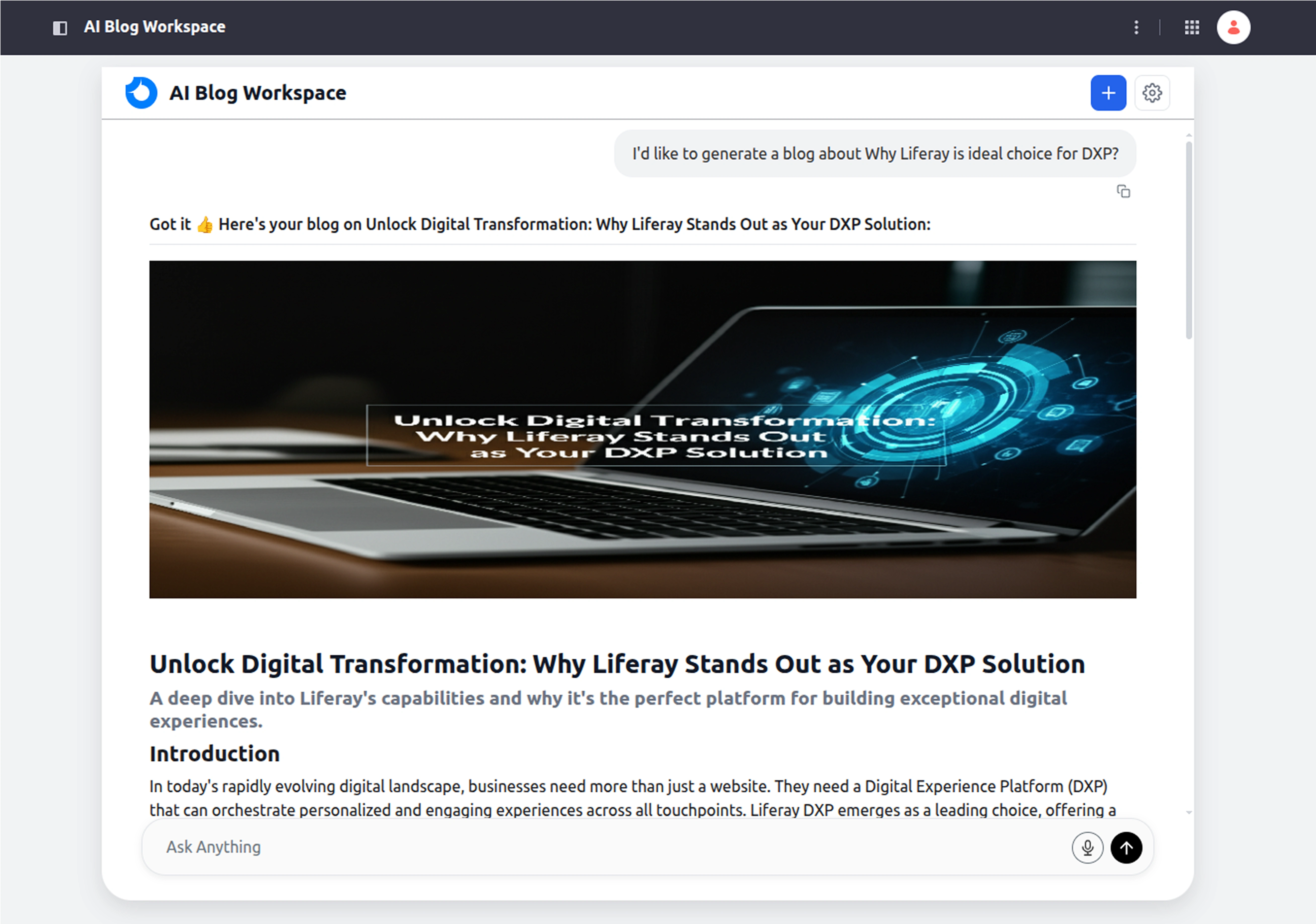 AI Blog Workspace For Liferay screenshot 4
