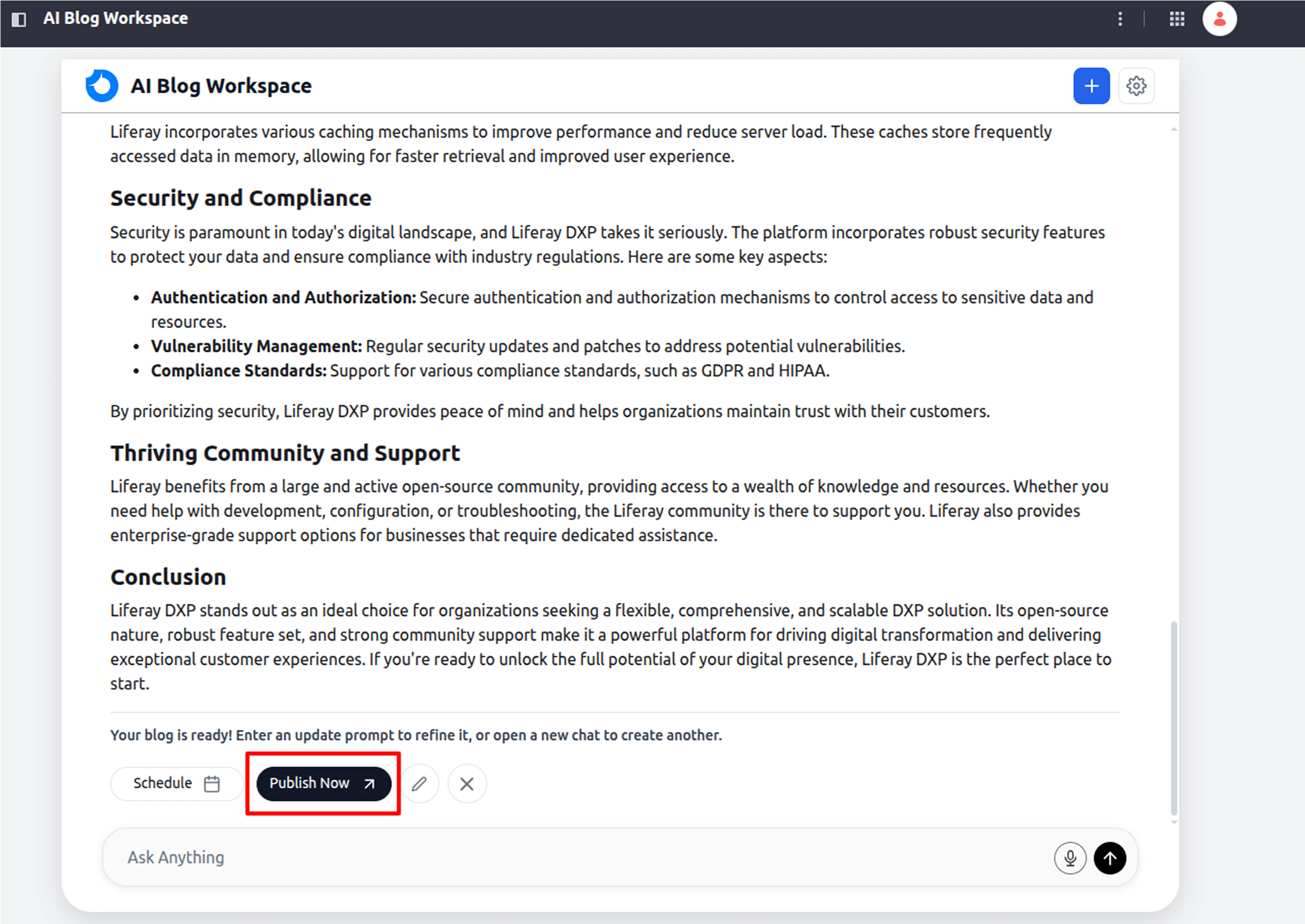 AI Blog Workspace For Liferay screenshot 10