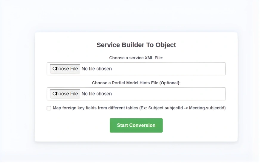 Service Builder Schema-to-Object Converter screenshot 3
